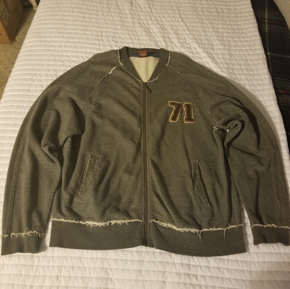 *Slightly worn* zip up varsity jacket
